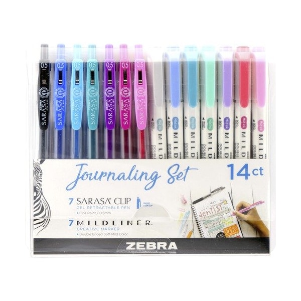 Zebra Pen Pen and Marker Set, Sarasa/Mildliner, Journaling, 1 AST, 14PK ZEB10014 - main